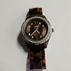 Brown Tortoise Shell Watch with Silver Accents By Relic